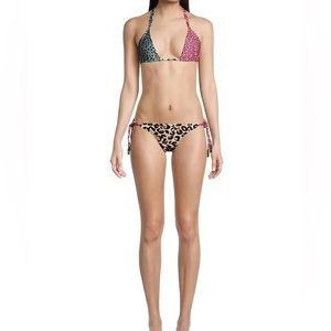 Farm rio leopard patch bikini top